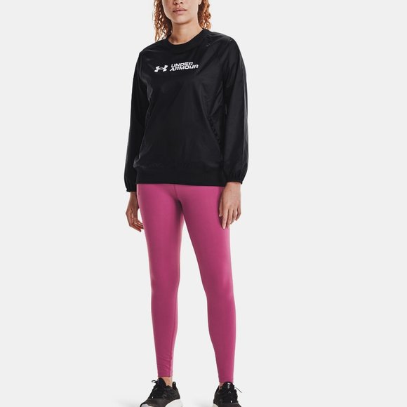 Under Armour Women's RUSH Woven Shine Crew Sweatshirt Small Black 1364012 Sample - Picture 1 of 8